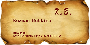 Kuzman Bettina névjegykártya